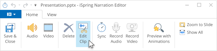 How to edit video iSpring Narration Editor